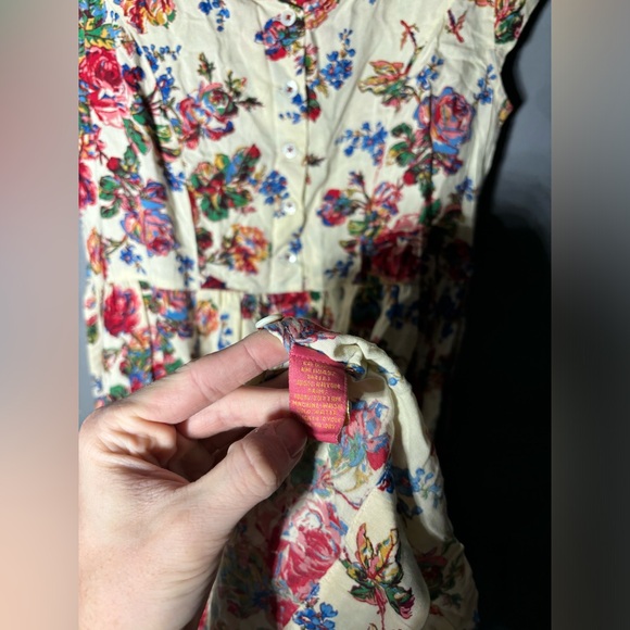 April Cornell Floral Knee Length Tie Back Dress Size XXS - Picture 4 of 5